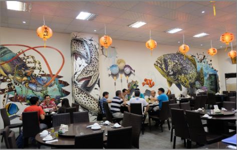 芷江海鲜餐厅墙体彩绘